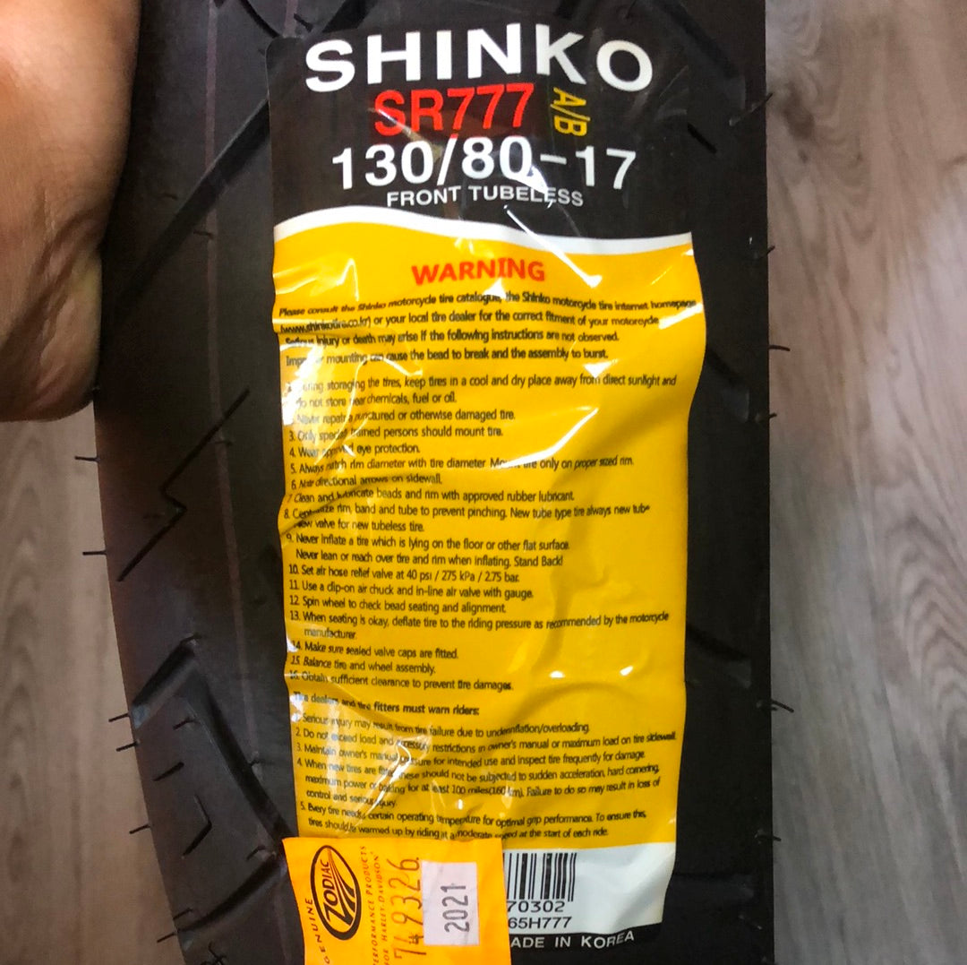 Pneumatico Shinko 130 80 17
